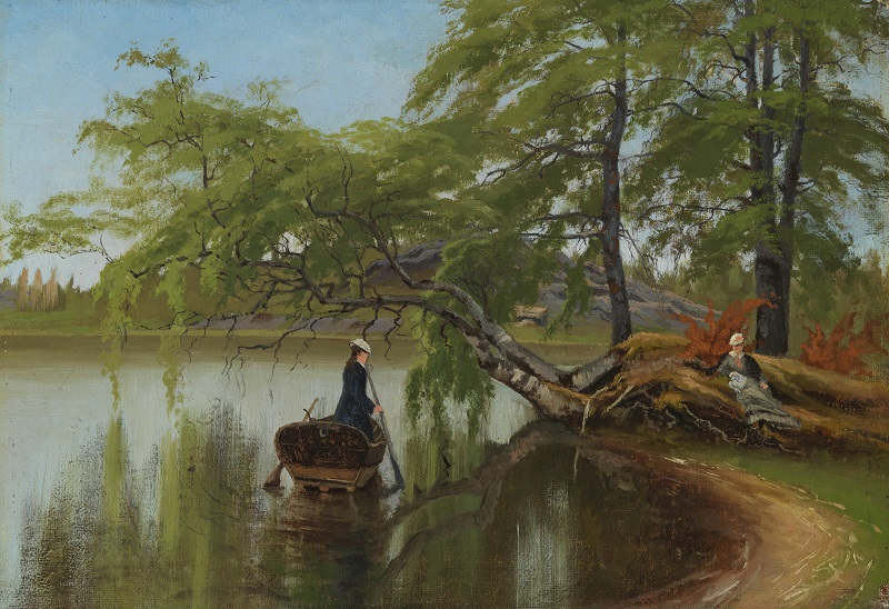 Fanny Churberg: Tyttöjä rannalla (1869). Kuva: Kansallisgalleria / Jenni Nurminen.